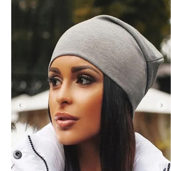 BLACK BEANIES KNIT THIN CROCHET SLOUCH HAT - Picture 2 of 2